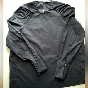 Thakoon Navy Longsleeve Cotton Blouse, Size XS